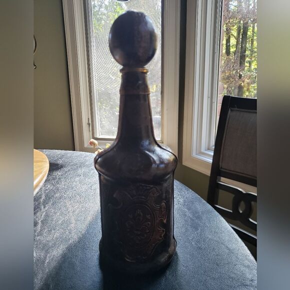 Vtg Leather Wrapped Bottle - Picture 2 of 11